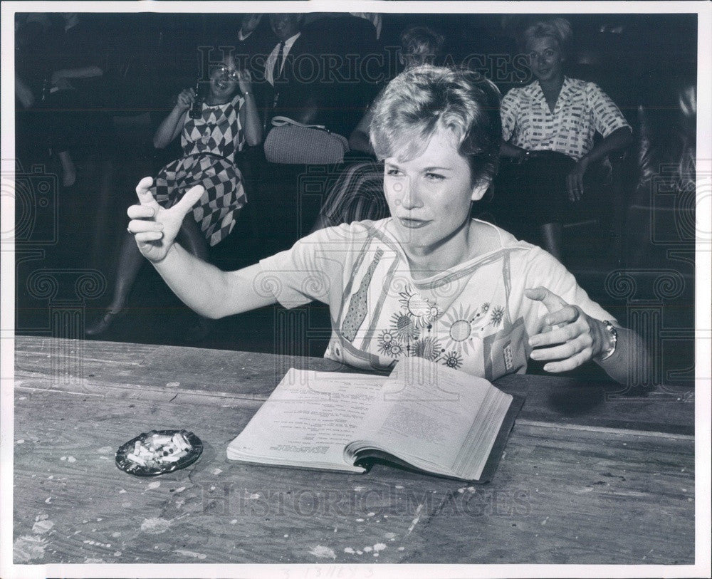 1962 Detroit, Michigan Theater Director Nancy Engel Press Photo - Historic Images