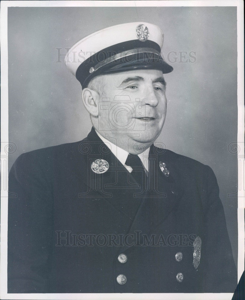 1956 Boston, MA Fire Chief John Stapleton Press Photo - Historic Images