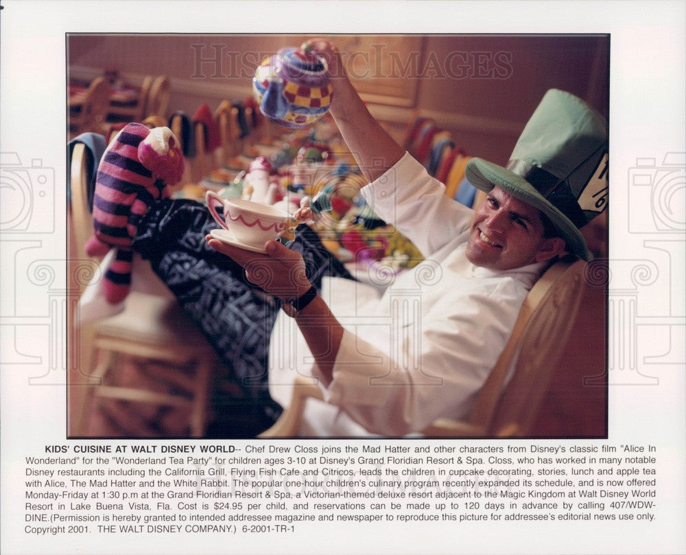 2001 Lake Buena Vista, FL Walt Disney World Resort Chef Drew Closs Press Photo - Historic Images