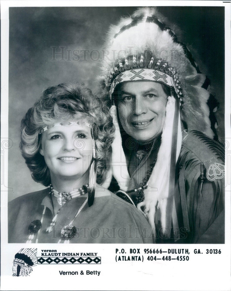 1990 Southern Gospel Singers Vernon & Betty Klaudt Indian Family Press Photo - Historic Images