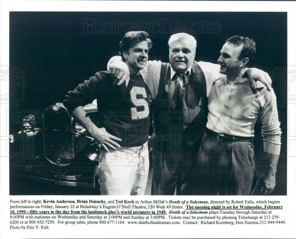 1999 Actors Kevin Anderson, Brian Dennehy, Ted Koch Press Photo - Historic Images