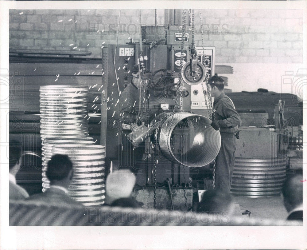 1964 Pinellas Park, Florida Culvert Manufacturing Spot Welder Press Photo - Historic Images