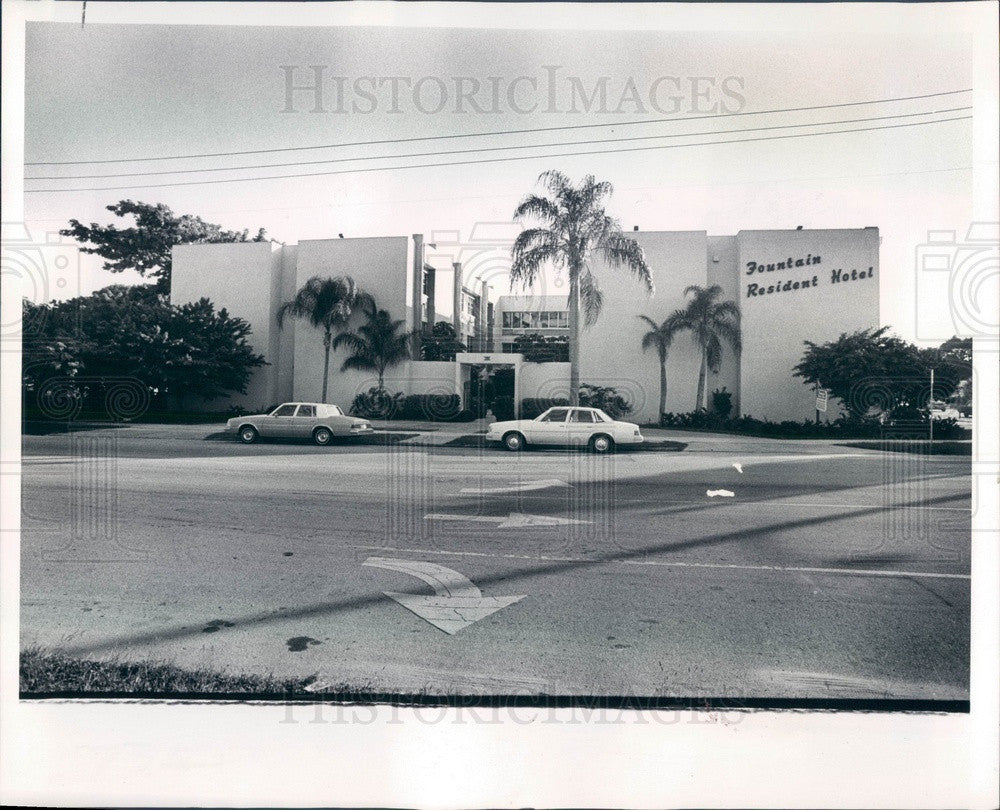 1980 St. Petersburg, Florida Fountain Resident Hotel Press Photo - Historic Images