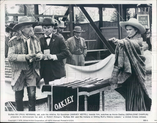 1976 Actors Paul Newman/Harvey Keitel/Geraldine Chaplin Press Photo - Historic Images