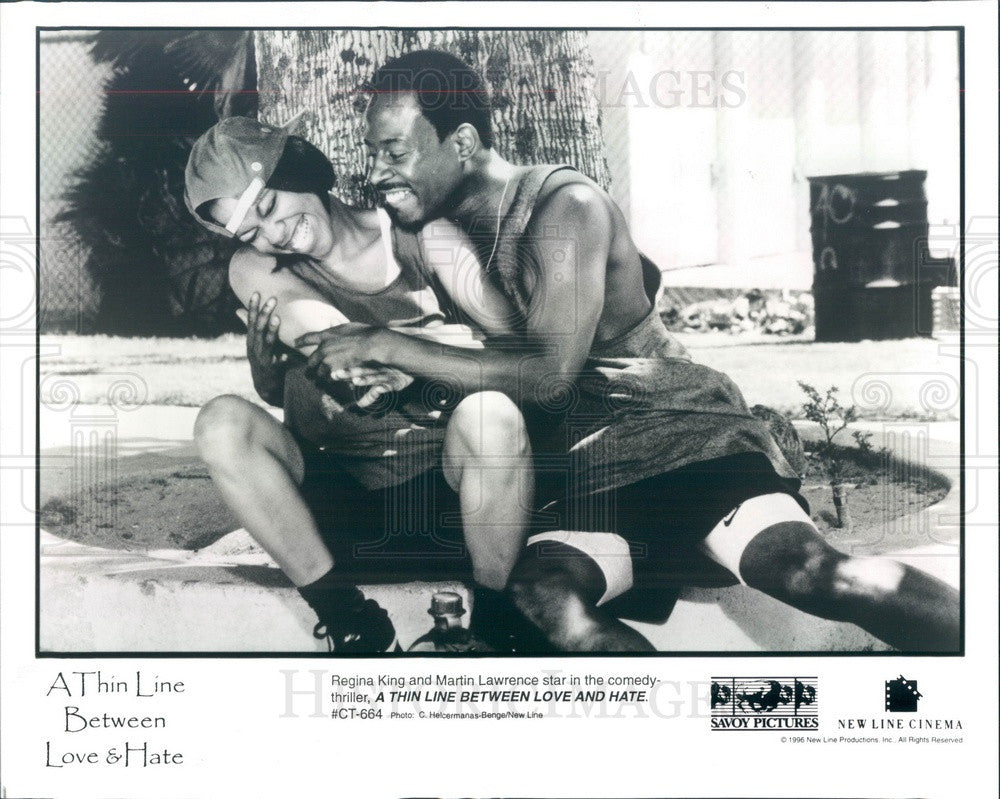1996 Hollywood American Actors Regina King & Martin Lawrence Press Photo - Historic Images