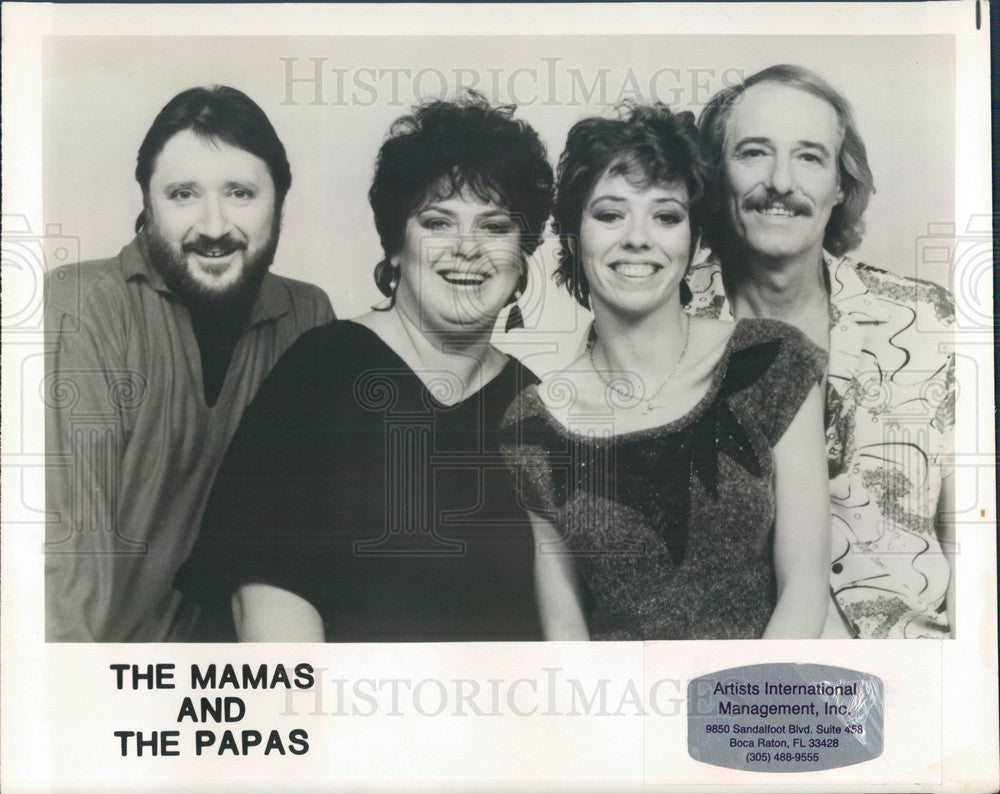 1986 American/Canadian Vocal Music Group The Mamas and the Papas Press Photo - Historic Images