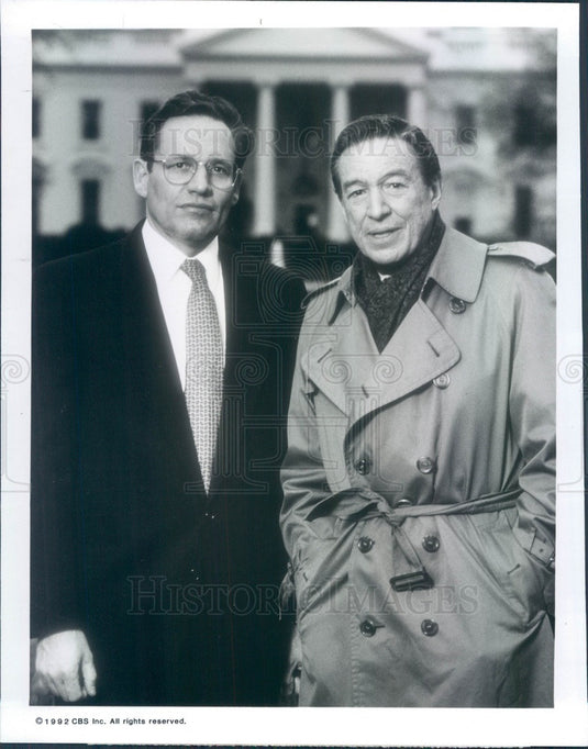 1992 Hollywood Actors Bob Woodward & Mike Wallace Press Photo - Historic Images