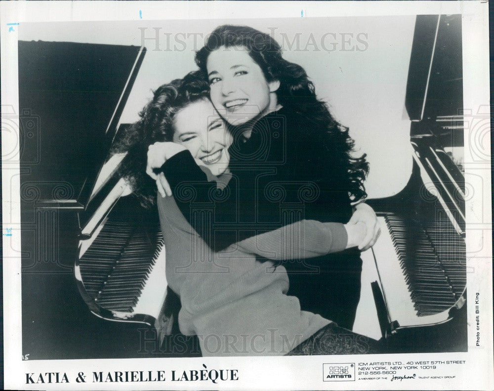 1987 Piano Musical Duo Katia &amp; Marielle Labeque Press Photo - Historic Images