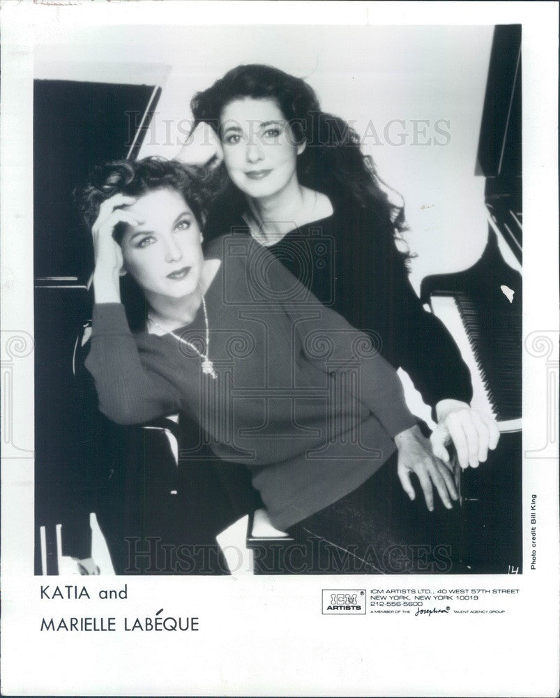 1987 Piano Musical Duo Katia &amp; Marielle Labeque #2 Press Photo - Historic Images