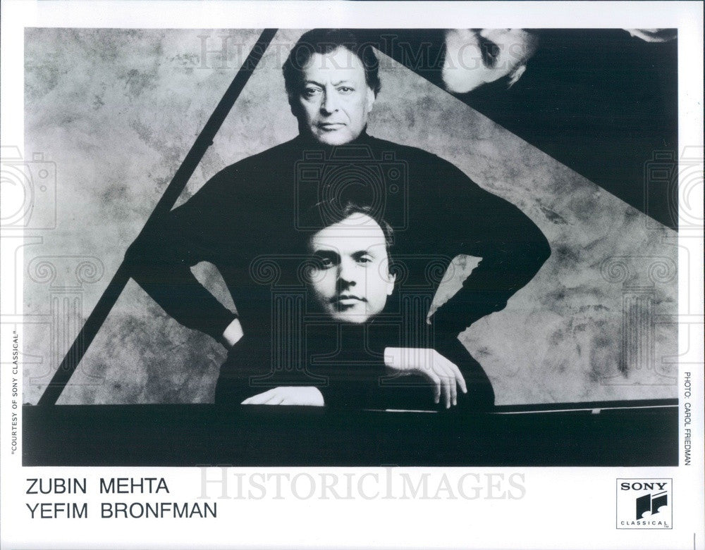 1993 Grammy Winning Pianist Yefim Bronfman & Conductor Zubin Mehta Press Photo - Historic Images