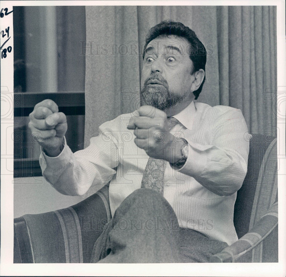 1985 Author &amp; Motivational Speaker Leo Buscaglia, Dr Love Press Photo - Historic Images