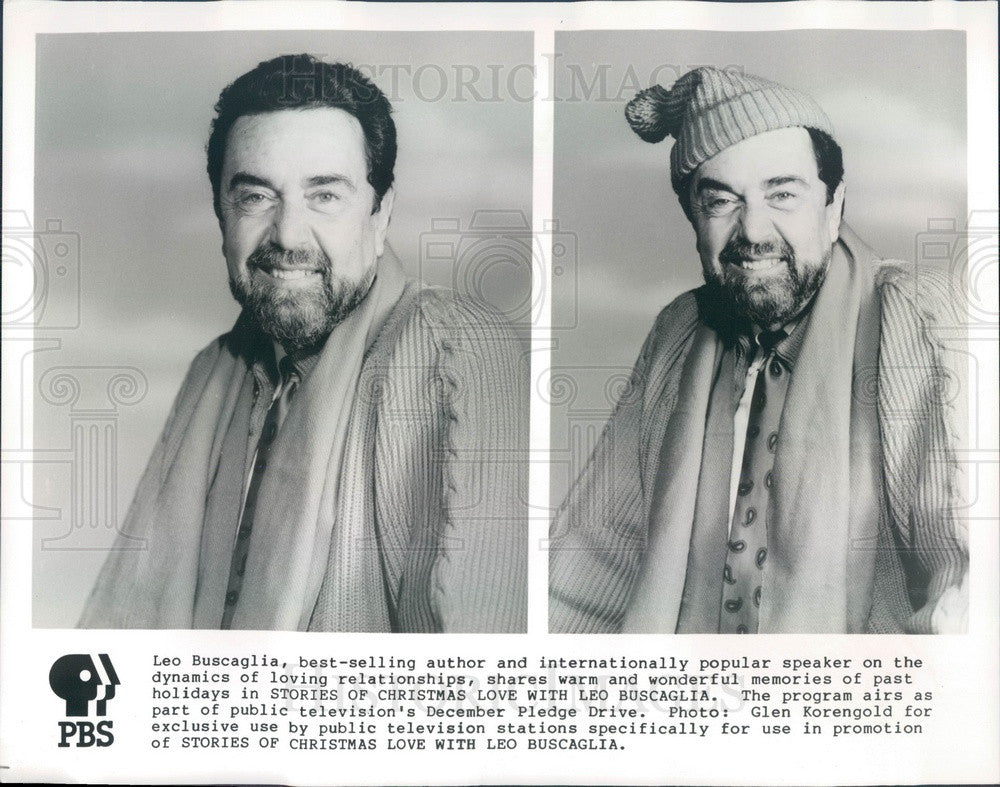 1987 Author &amp; Motivational Speaker Leo Buscaglia, Dr Love Press Photo - Historic Images