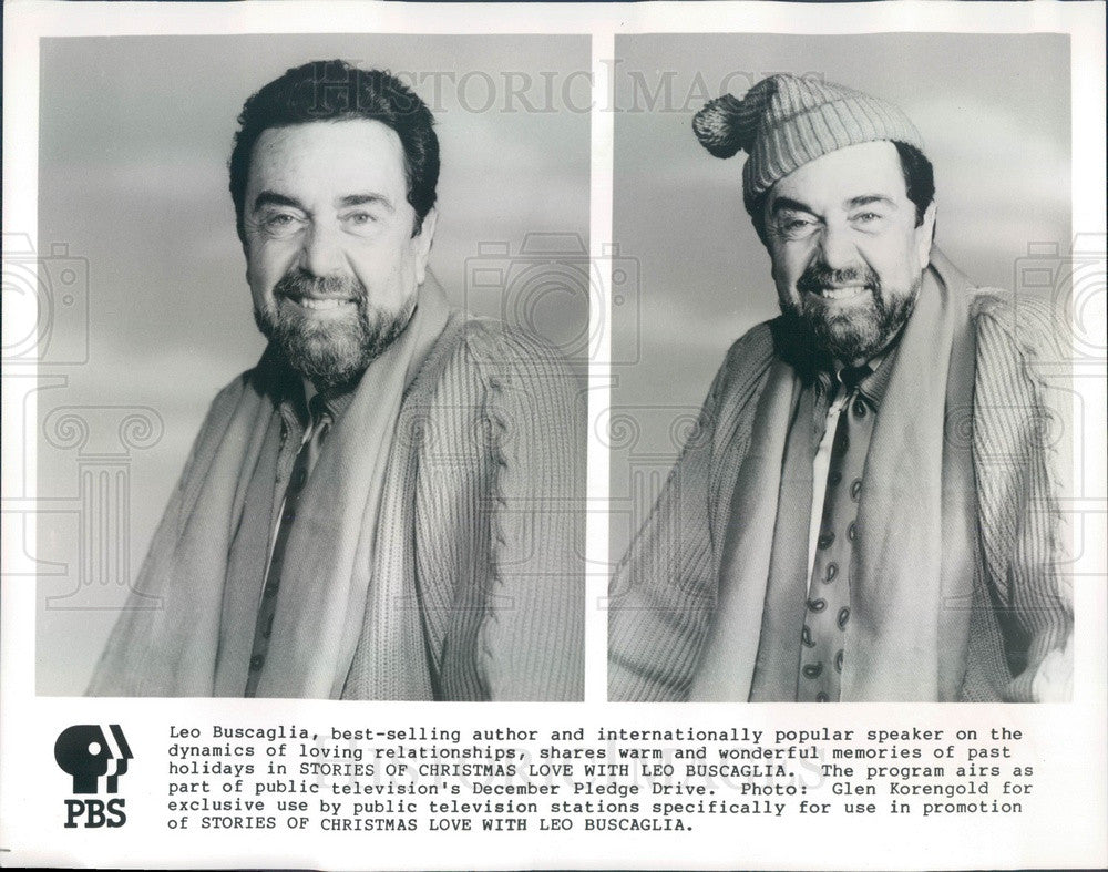 1987 Author & Motivational Speaker Leo Buscaglia, Dr Love Press Photo - Historic Images