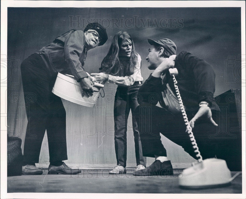 1969 Actors Terry Herzog, Harry Denslow, Jean Favre Press Photo - Historic Images