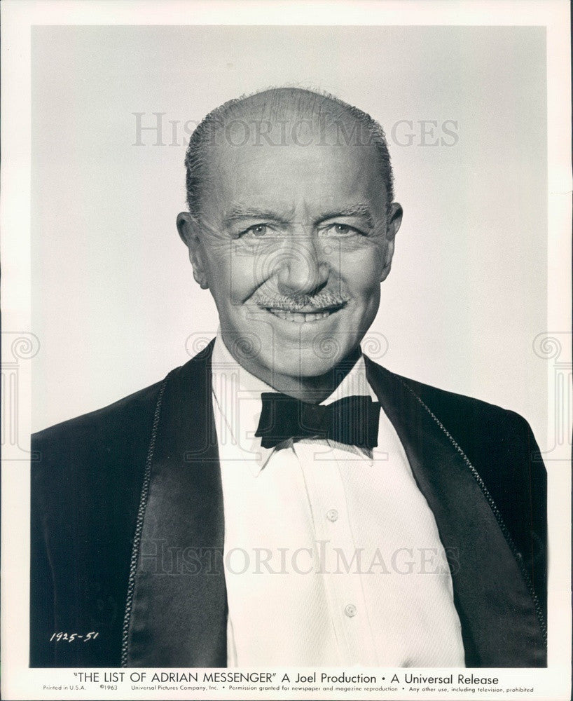 1963 Hollywood British Actor Clive Brook Press Photo - Historic Images