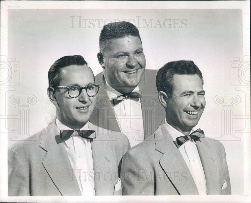 1960 Entertainers Ernie, Mac &amp; Bill Trio Press Photo - Historic Images