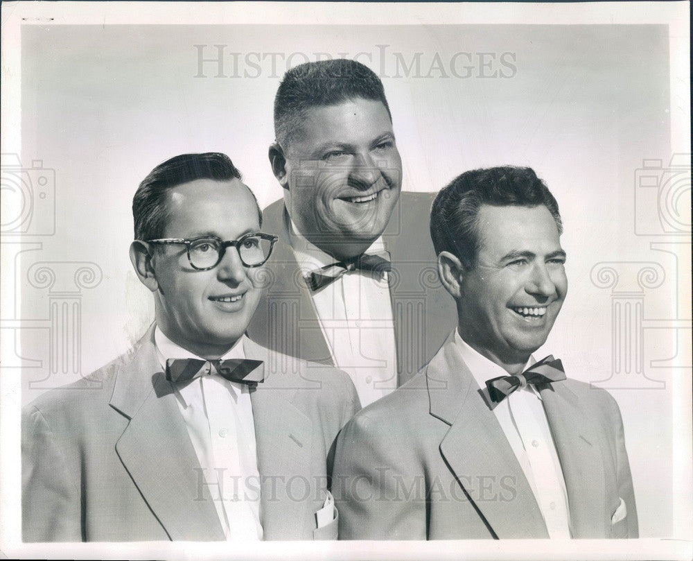 1960 Entertainers Ernie, Mac & Bill Trio Press Photo - Historic Images