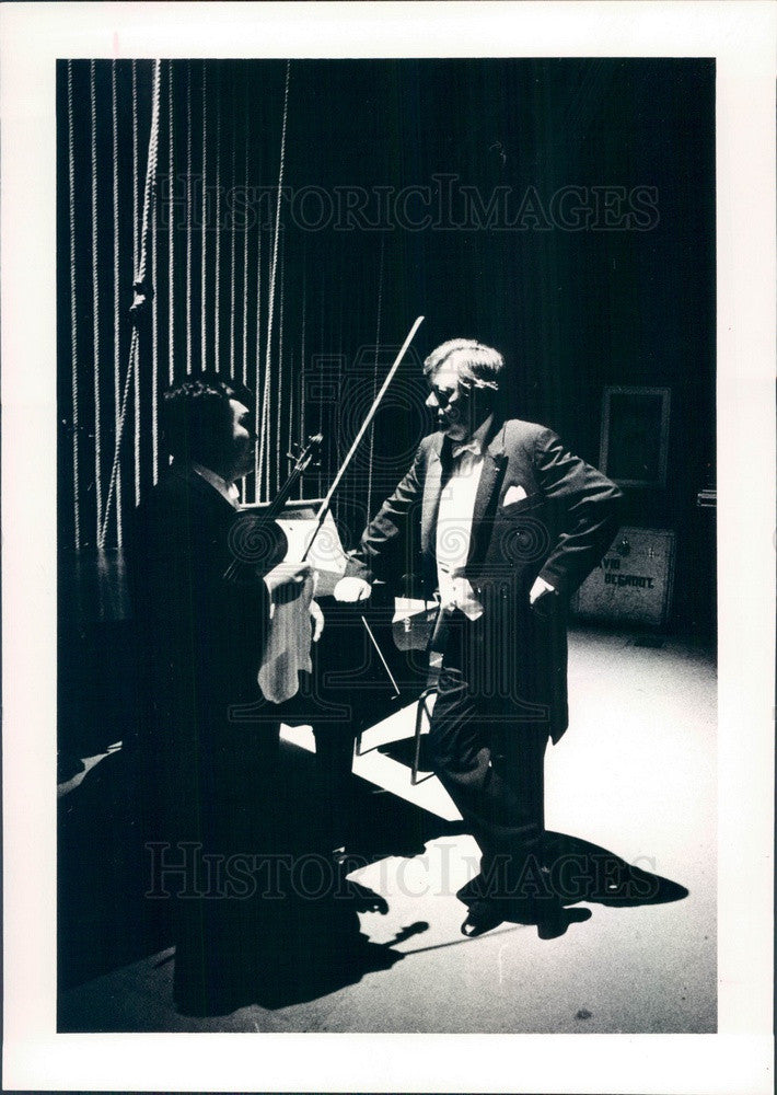 1985 Symphony Conductor Philippe Entremont, Violinist Joe Kim Press Photo - Historic Images