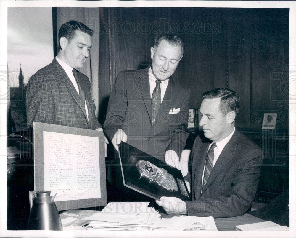 1963 CO Gov John Love, Supreme Court Chief Justice Albert Frantz Press Photo - Historic Images