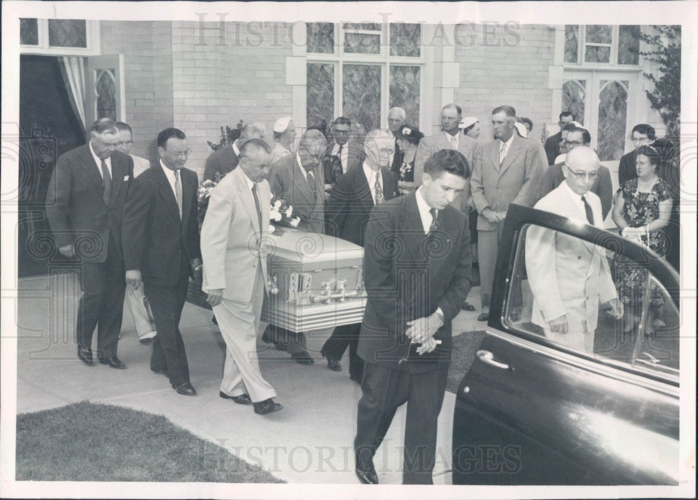1953 Greeley, CO Creta Elliott Funeral, Wife of Verne Elliott, Rodeo Press Photo - Historic Images