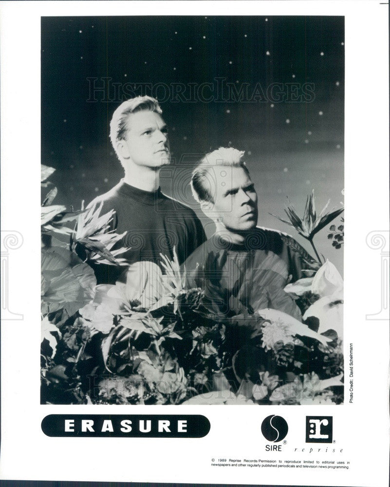 1989 New Wave &amp; Synthpop Duo Erasure Andy Bell &amp; Vince Clarke Press Photo - Historic Images