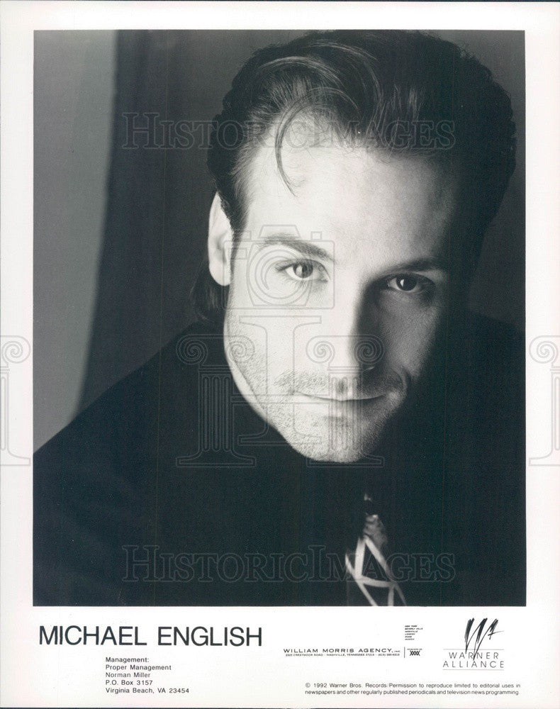 1993 American Christian Singer Michael English Press Photo - Historic Images