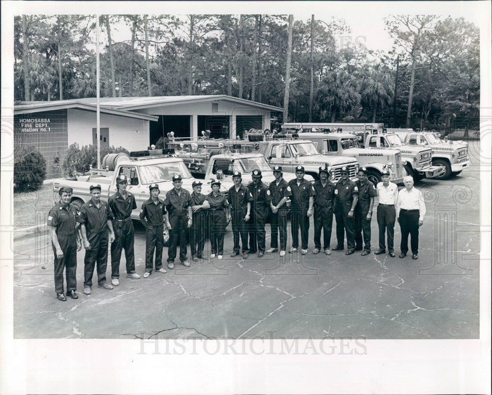 1980 Homosassa, FL Volunteer Fire Dept, Chief Douglas Head Press Photo - Historic Images