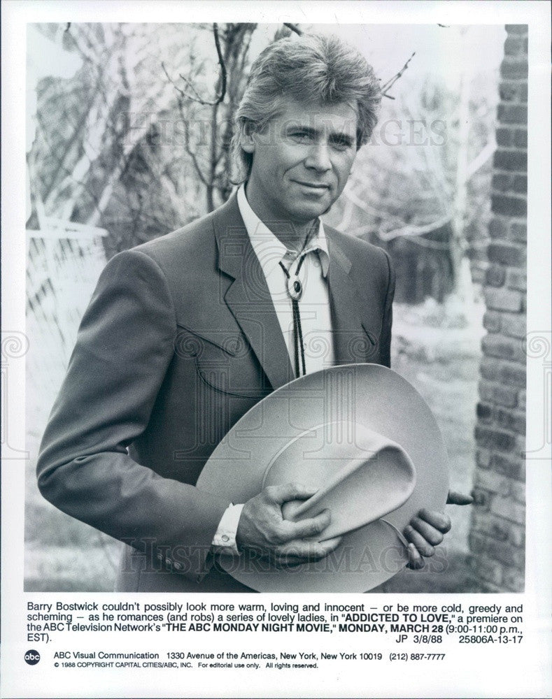 1988 American Hollywood Actor Barry Bostwick #2 Press Photo - Historic Images