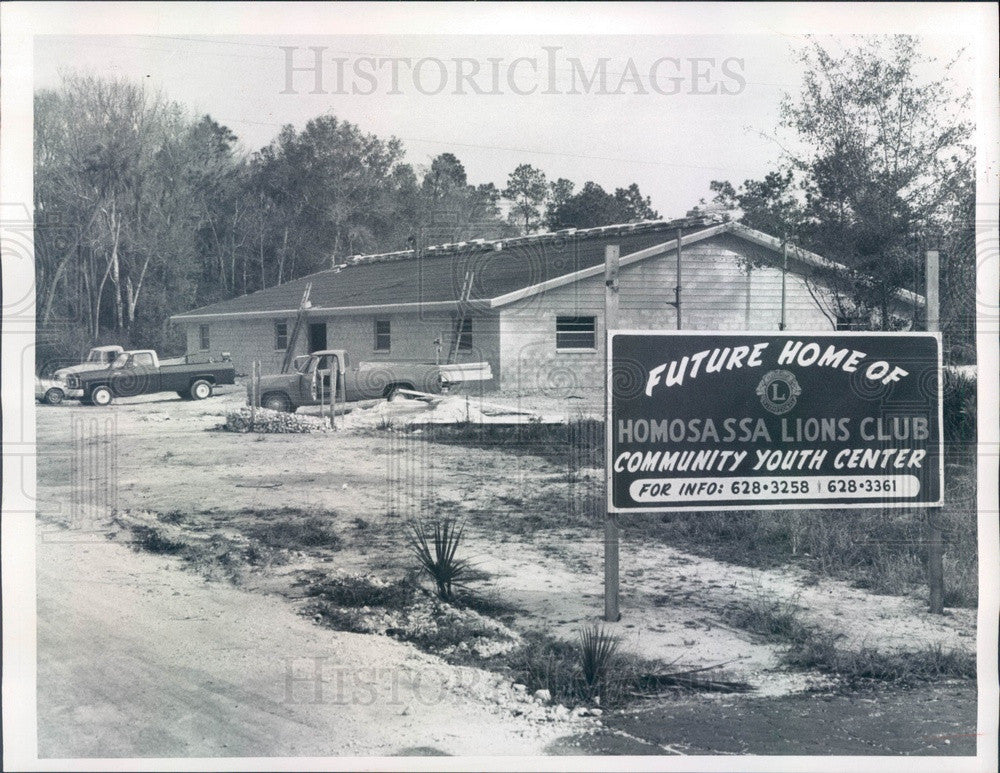 1975 Homosassa Springs, FL Lions Club Community Youth Center Press Photo - Historic Images