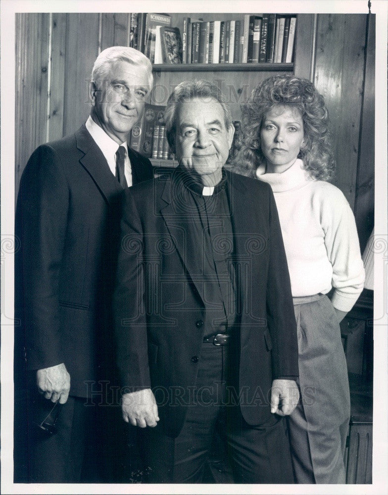 1987 Hollywood Actors Tom Bosley/Leslie Nielsen/Susan Blakely Press Photo - Historic Images