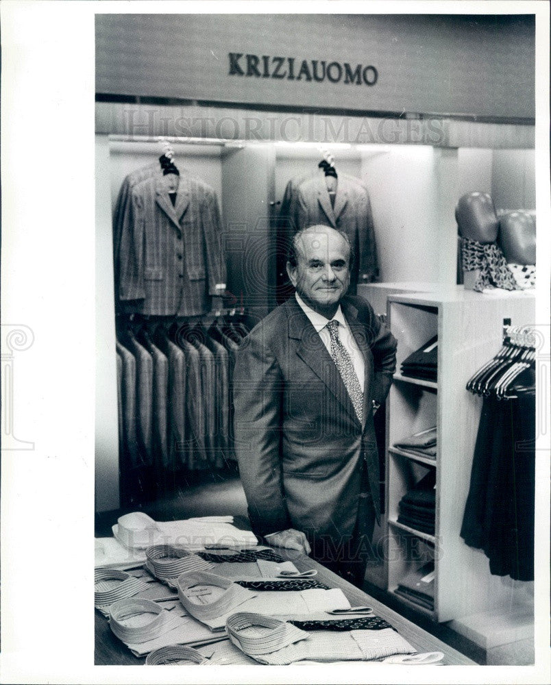 1988 Aldo Pinto, President of Krizia, Italian Fashion House Press Photo - Historic Images