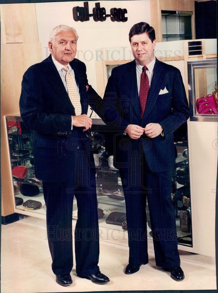 1991 Chicago, IL Bloomingdale&#39;s Chairman Marvin Traub &amp; Brian McMahn Press Photo - Historic Images