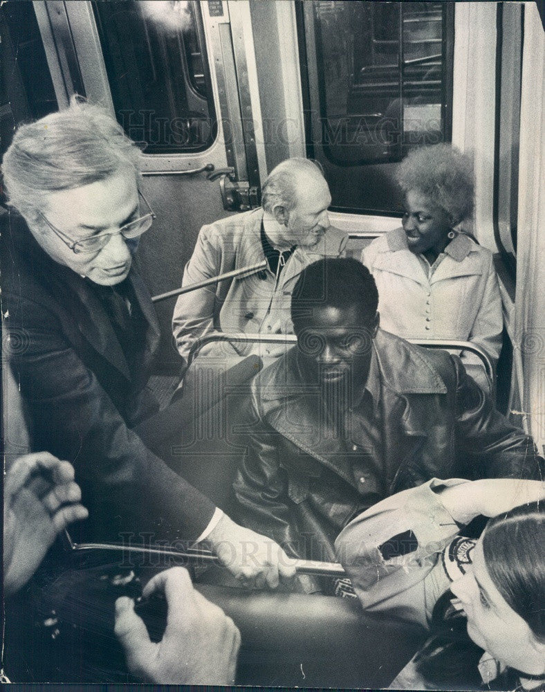 1974 Chicago IL Police Supt James Rochford/CTA Head Milton Pikarsky Press Photo - Historic Images