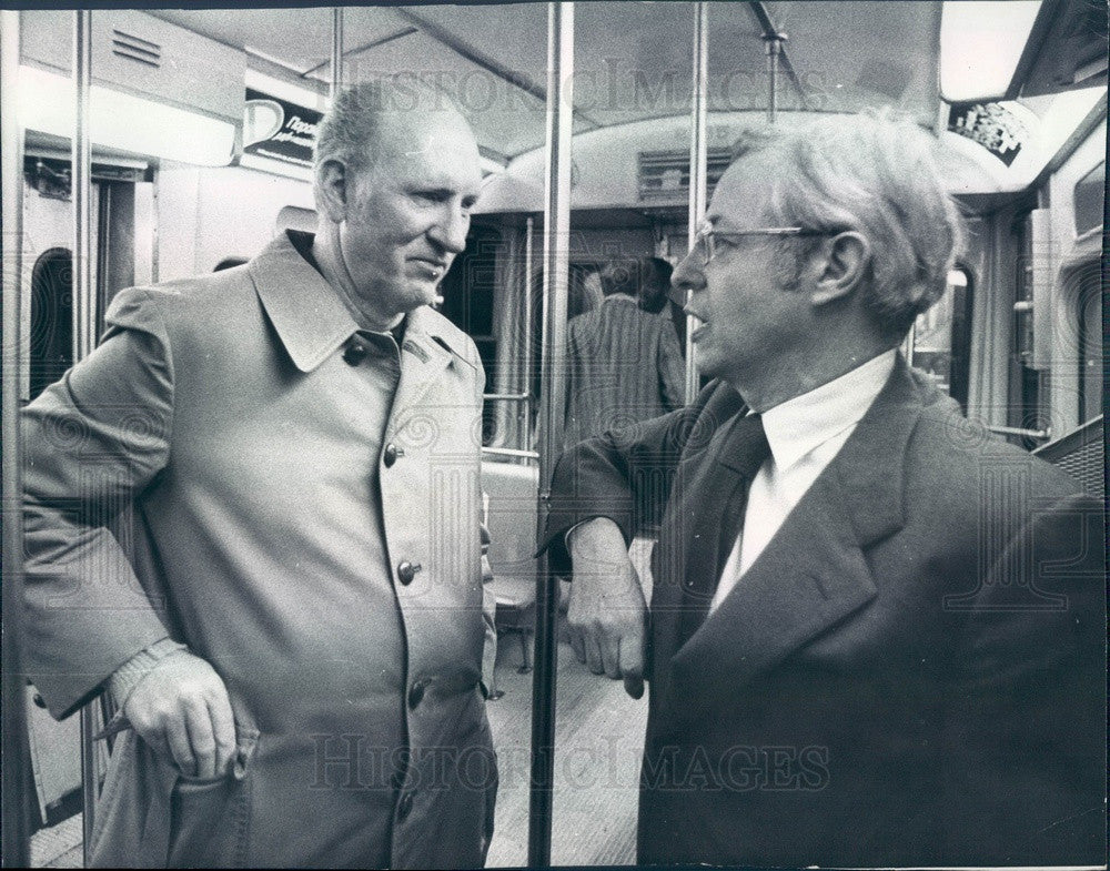 1974 Chicago IL Police Supt James Rochford, CTA Head Milton Pikarsky Press Photo - Historic Images