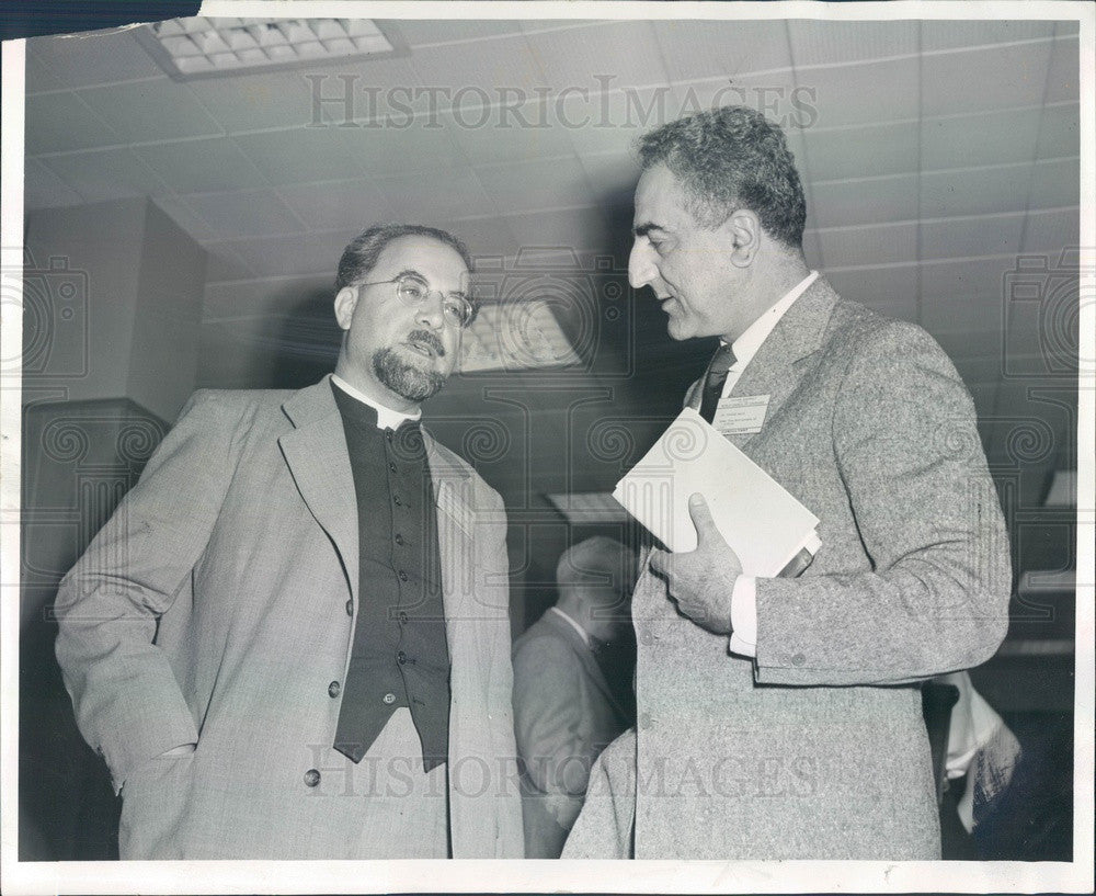 1954 Lebanese Minister to US Dr Charles Malik, Bishop Tiran Nersoyan Press Photo - Historic Images