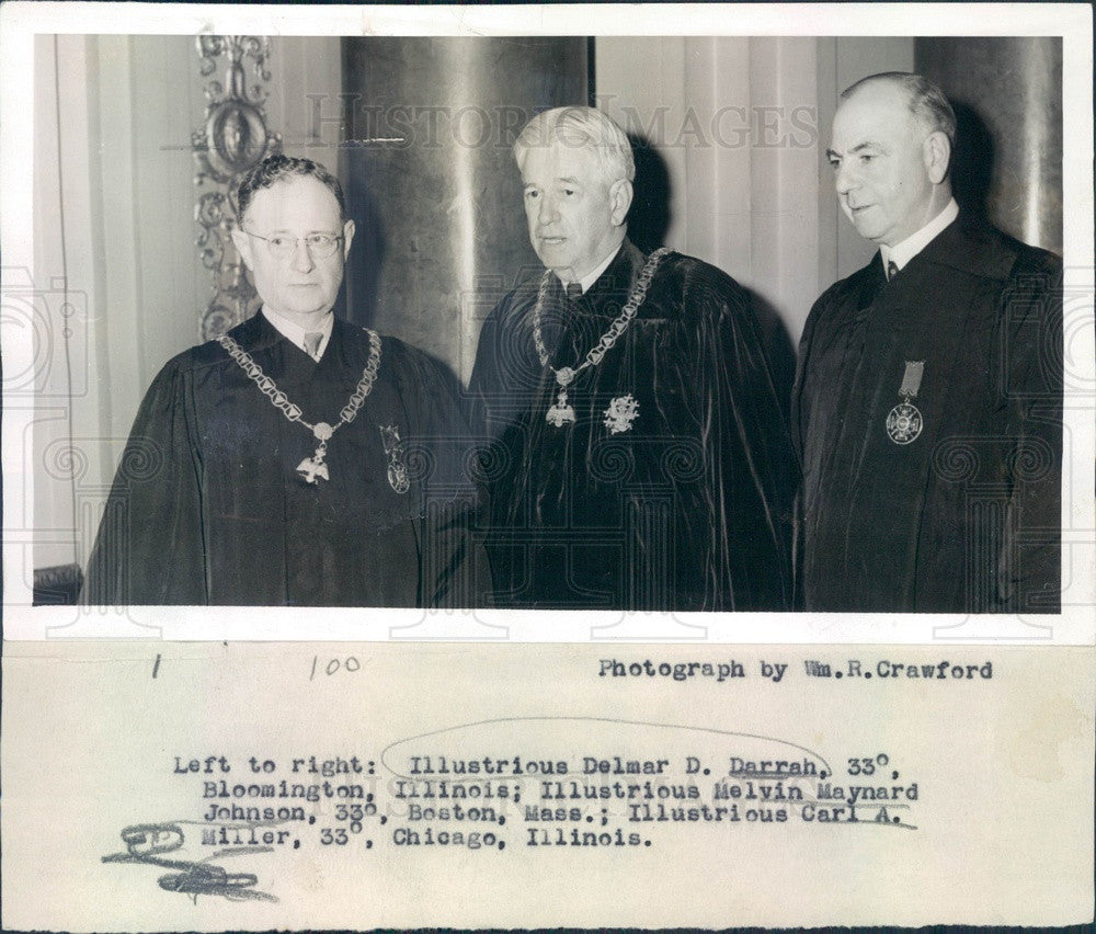 1942 Bloomington, Illinois Scottish Rite Officials Delmar Darrah Press Photo - Historic Images