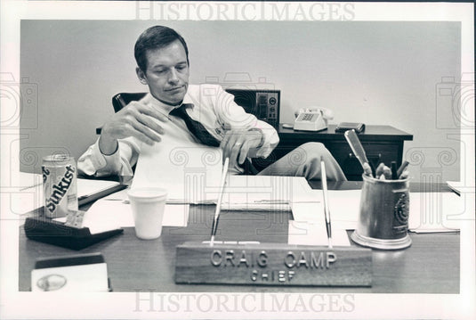 1984 Northglenn, Colorado Police Chief Craig Camp Press Photo - Historic Images