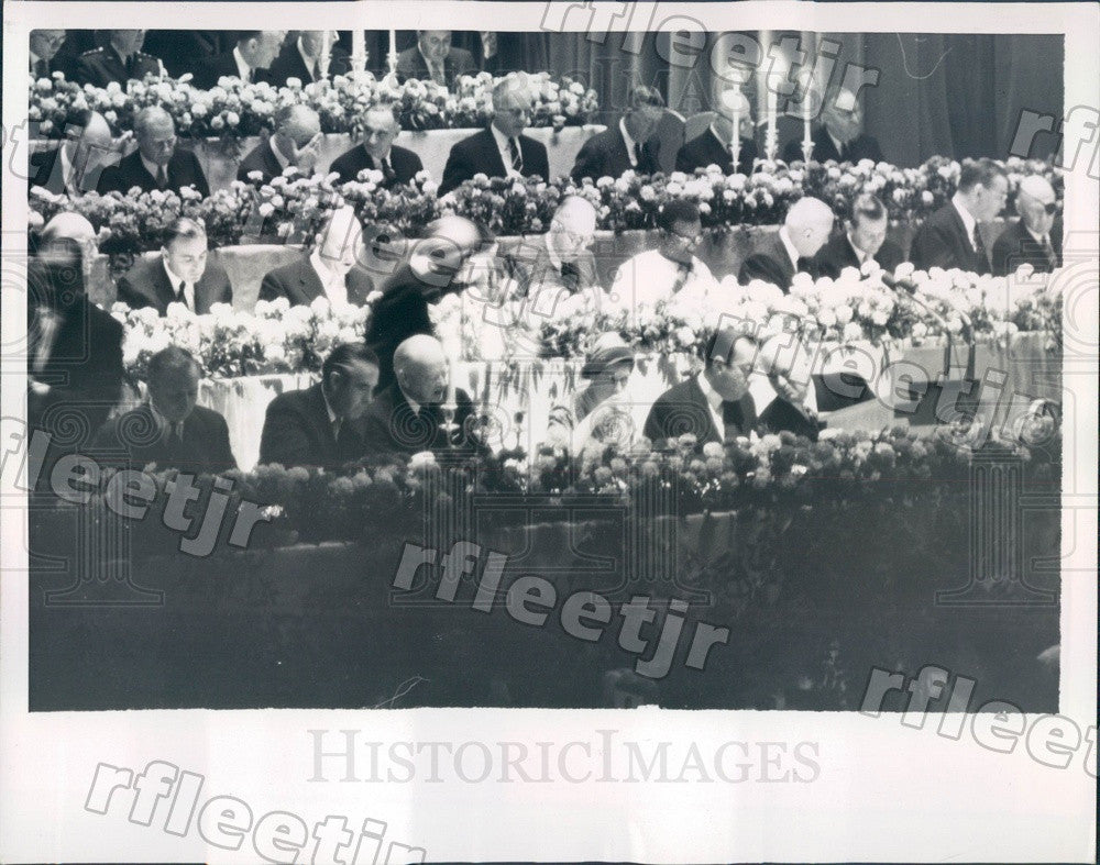 1957 England Queen Elizabeth II, US President Herbert Hoover Press Photo adr131 - Historic Images