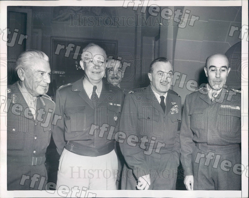 1952 US Gen Dwight Eisenhower, Turkish Gen Nuri Yamut Press Photo adr27 - Historic Images