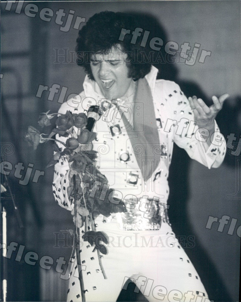 1988 Chicago, IL Elvis Presley Impersonator Rick Saucedo Press Photo adr285 - Historic Images