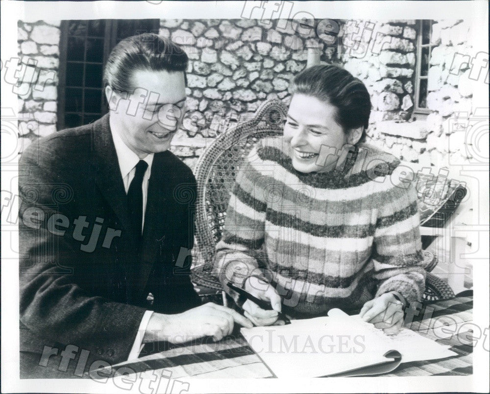 1967 Award Winning Actress Ingrid Bergman &amp; Elliot Martin Press Photo adr439 - Historic Images