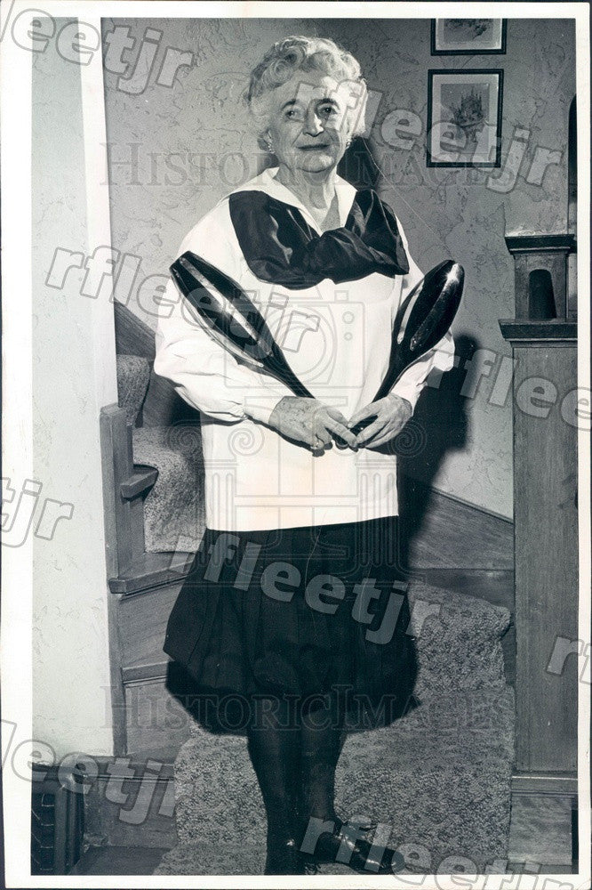 1964 Univ of Denver Prof Mabel Rilling in WWI Era Gym Suit Press Photo ads199 - Historic Images