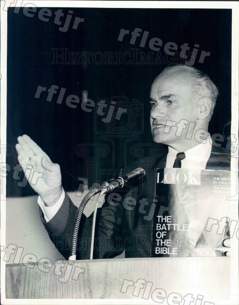 1965 Evangelist Billy Graham&#39;s Crusade Director Charles Riggs Press Photo ads239 - Historic Images