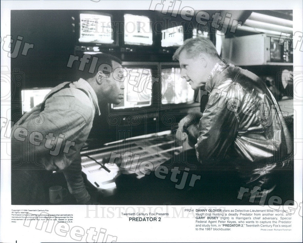 1990 Actors Danny Glover &amp; Gary Busey in Film Predator 2 Press Photo ads335 - Historic Images