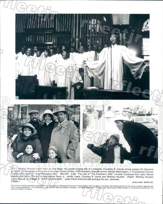 1996 Actor Whitney Houston, Denzel Washington, Courtney Vance Press Photo ads337 - Historic Images