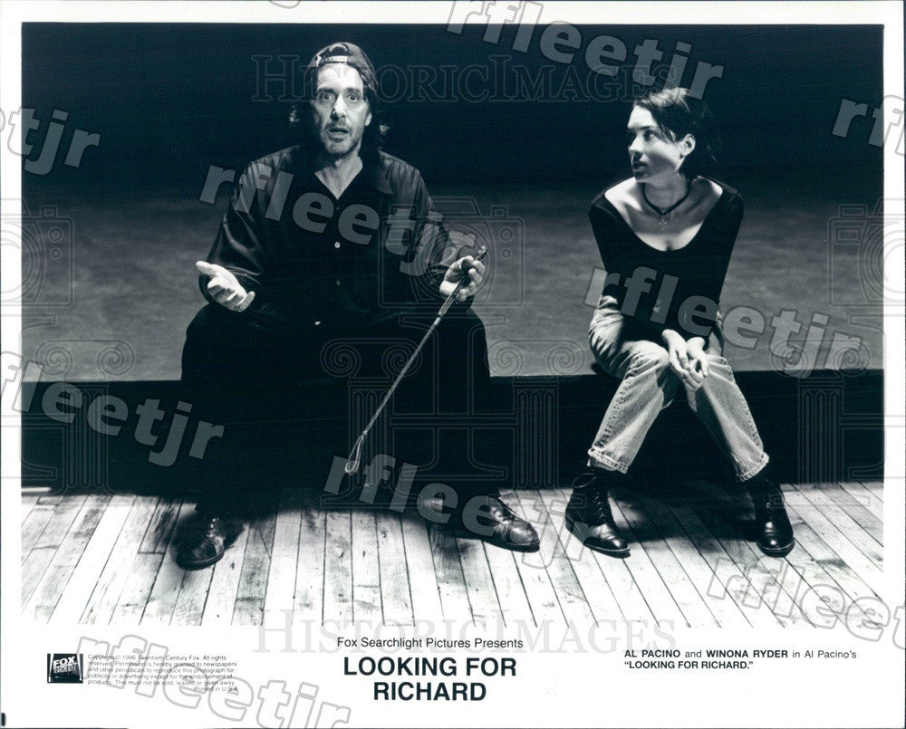 1996 Hollywood Actors Al Pacino &amp; Winona Ryder Press Photo ads391 - Historic Images