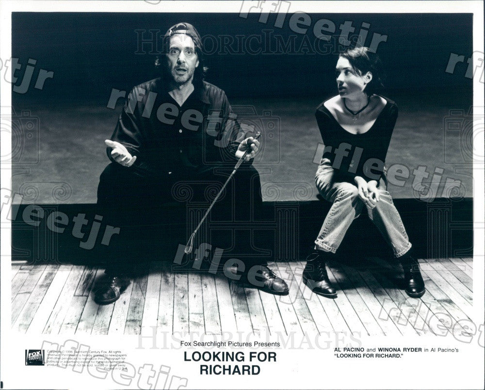 1996 Hollywood Actors Al Pacino & Winona Ryder Press Photo ads391 - Historic Images