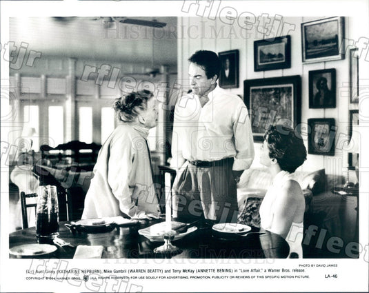 1994 Actors Annette Bening, Warren Beatty, Katharine Hepburn Press Photo ads397 - Historic Images