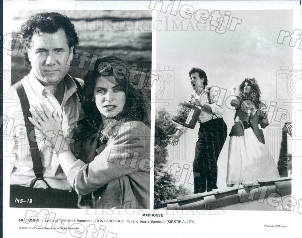 1990 Actors Kirstie Alley &amp; John Larroquette in Film Madhouse Press Photo ads417 - Historic Images