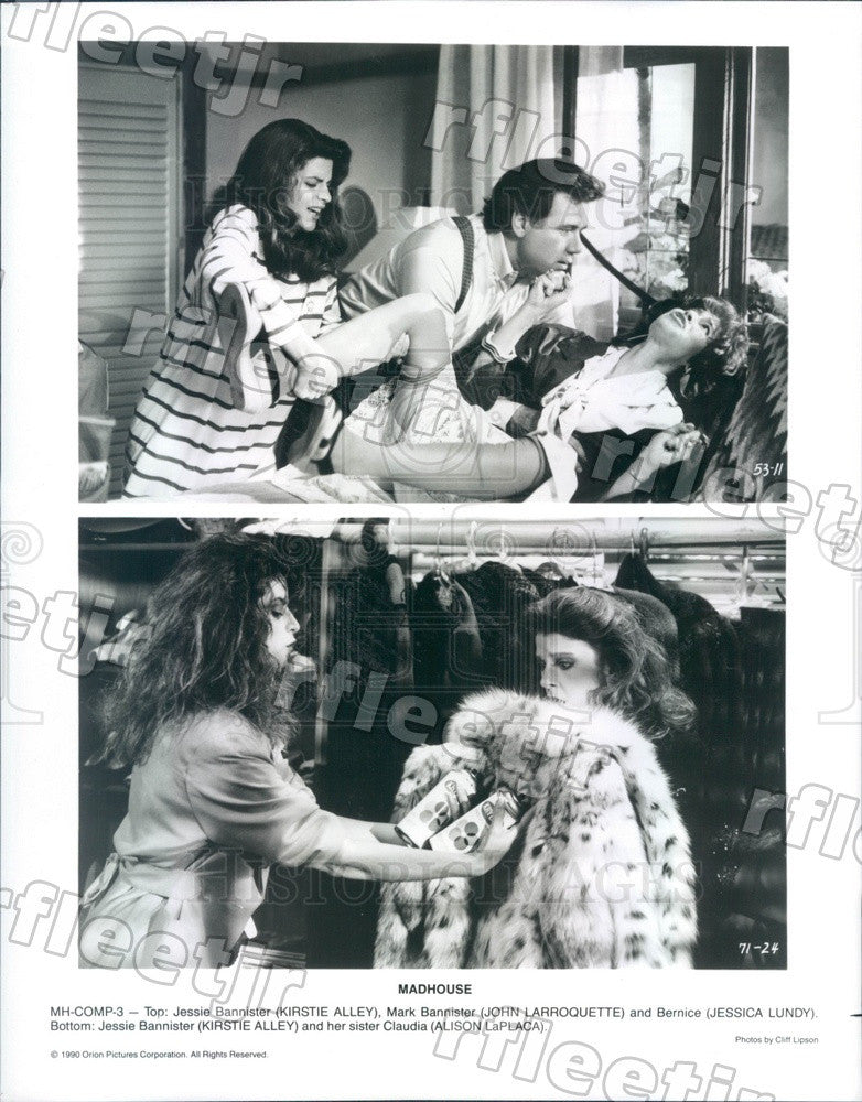 1990 Actors Kirstie Alley, John Larroquette, Jessica Lundy Press Photo ads423 - Historic Images